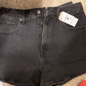 Levi's Black Denim Mom Shorts